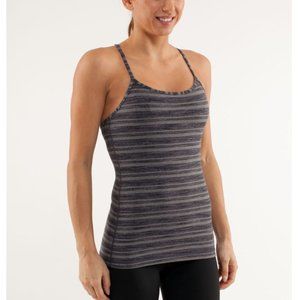 Lululemon Power Y Tank Black Stripes Galore Gray Size 8